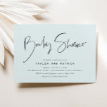 Eenvoudig, modern, handgeschreven Baby shower I Kaart<br><div class="desc">Deze eenvoudige en elegante uitnodiging van het baby shower kenmerkt handgeschreven gestileerd manuscript met de gebeurtenisdetails hieronder.</div>