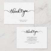 Eenvoudig Modern Handgeschreven Dank u Notitiekaartje (Voorkant / Achterkant)