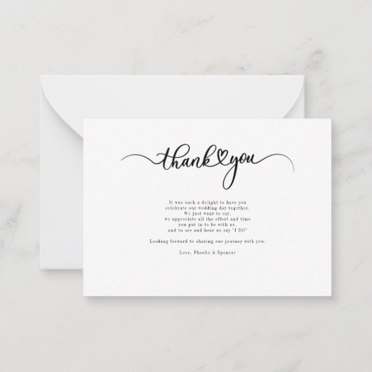 Eenvoudig Modern Handgeschreven Dank u Notitiekaartje (Achterkant)