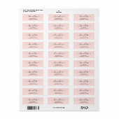 Eenvoudig Modern Handgeschreven Familie Blush Roze Etiket (Full Sheet)