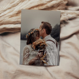 Eenvoudig & Modern Handgeschreven Script Foto Save The Date