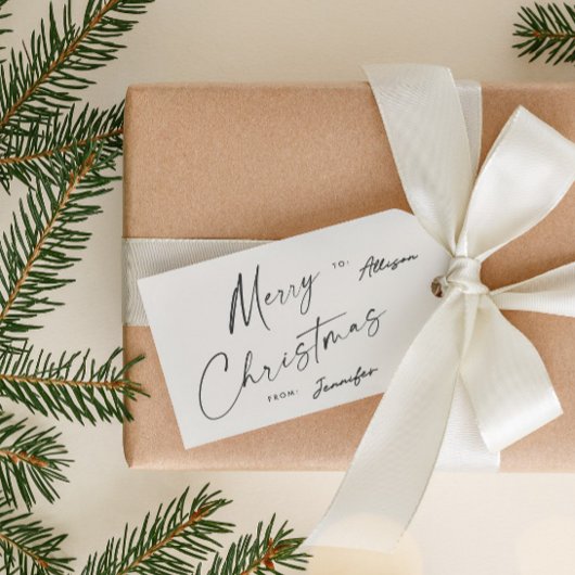 Eenvoudig modern handgeschreven script Prettig Ker Cadeaulabel
