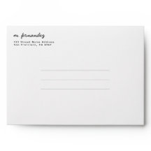 Eenvoudig modern handgeschreven script retouradres