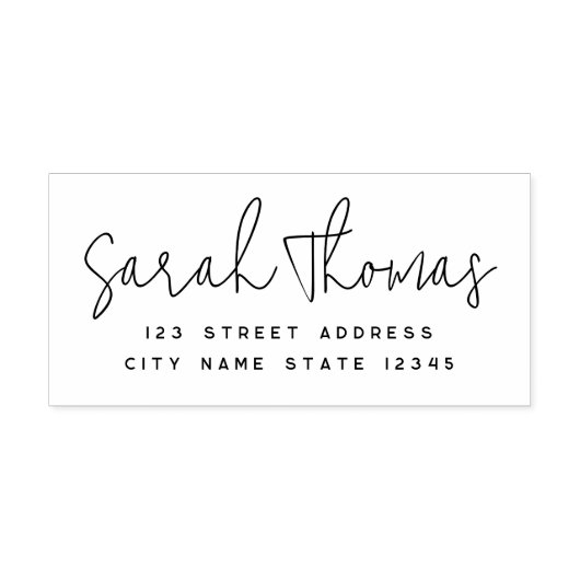 Eenvoudig modern handgeschreven script retouradres rubberstempel (Afrduk)