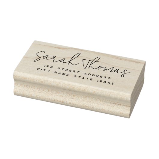 Eenvoudig modern handgeschreven script retouradres rubberstempel (Stempel)