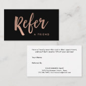 Eenvoudig modern handgeschreven script | Rosé goud Aanbevelingskaartje (Voorkant / Achterkant)