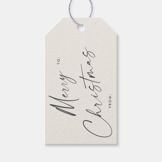 Eenvoudig Modern Handgeschreven Script Vrolijk Ker Cadeaulabel (Voorkant)