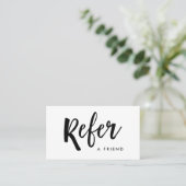 Eenvoudig modern handgeschreven script | Zwart-wit Aanbevelingskaartje (Staand voorkant)