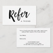 Eenvoudig modern handgeschreven script | Zwart-wit Aanbevelingskaartje (Voorkant / Achterkant)