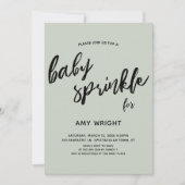 Eenvoudig Modern Handschrift Baby Sprinkle Sage Gr Kaart (Voorkant)