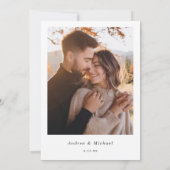 Eenvoudig modern handschrift Foto bruiloft Kaart (Achterkant)