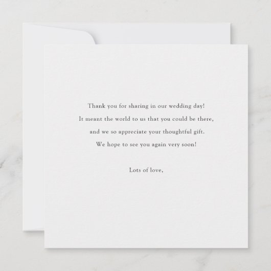 Eenvoudig modern handschrift met handschrift bedankkaart (Achterkant)