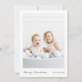 Eenvoudig modern handschrift Vrolijk kerstfeest fo Feestdagenkaart (Voorkant)