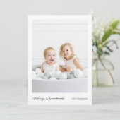 Eenvoudig modern handschrift Vrolijk kerstfeest fo Feestdagenkaart (Staand voorkant)