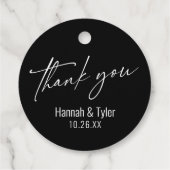 Eenvoudig modern handschrift zwart bedankt bedankjes labels (Achterkant)