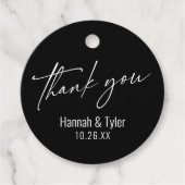 Eenvoudig modern handschrift zwart bedankt bedankjes labels (Voorkant)