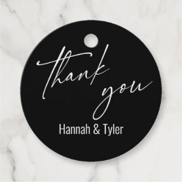 Eenvoudig modern handschrift zwart bedankt bedankjes labels