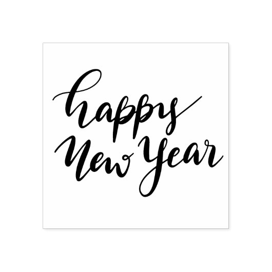 Eenvoudig modern | Happy New Year Casual script Rubberstempel (Afrduk)
