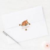 Eenvoudig Modern Happy Thanksgiving-gezin Ronde Sticker (Envelop)