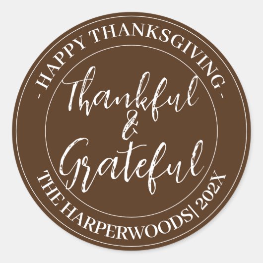 Eenvoudig Modern Happy Thanksgiving-gezin Ronde Sticker (Voorkant)