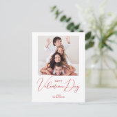 Eenvoudig Modern Happy Valentine's Day Foto Briefk Feestdagenkaart (Staand voorkant)