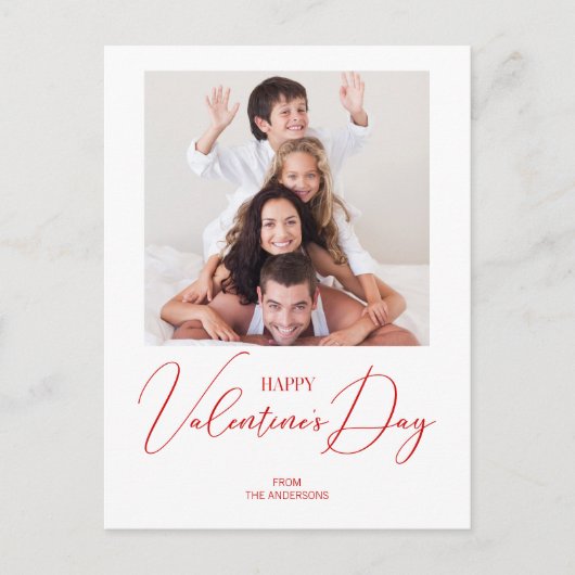 Eenvoudig Modern Happy Valentine's Day Foto Briefk Feestdagenkaart (Voorkant)