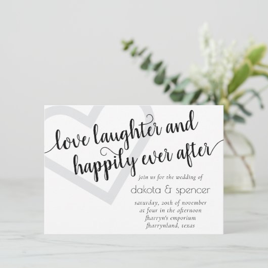 Eenvoudig modern hart | Klassiek zwart en wit Kaart (Staand voorkant)