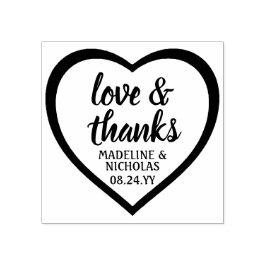 Eenvoudig Modern Hart Liefde & Bedankt Bruiloft Rubberstempel