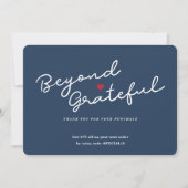 Eenvoudig modern hart - Navy Business - Hartelijk  Bedankkaart (Voorkant)