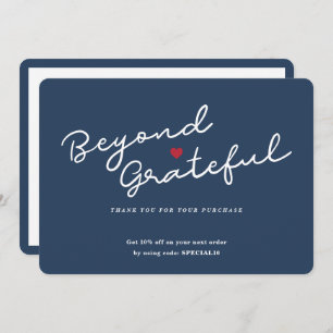 Eenvoudig modern hart - Navy Business - Hartelijk  Bedankkaart