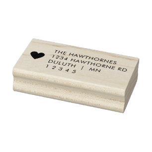 Eenvoudig Modern Hart Retouradres Rubberstempel