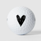 Eenvoudig modern hart voor Golfer Golf Balls Golfballen (Voorkant)
