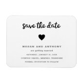 Eenvoudig modern harthuwelijk sparen de datum magneet (Horizontaal)