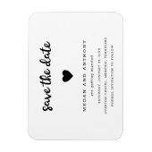 Eenvoudig modern harthuwelijk sparen de datum magneet (Verticaal)