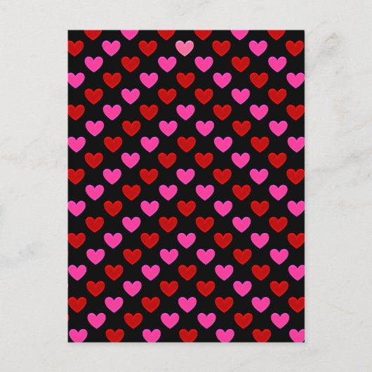 Eenvoudig modern hartpatroon briefkaart (Voorkant)