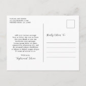 Eenvoudig modern hedendaags huwelijk bedankt briefkaart (Achterkant)