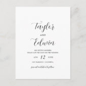 Eenvoudig modern hedendaags huwelijk sparen de dat aankondigingskaart (Voorkant)