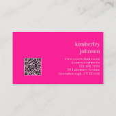 Eenvoudig Modern Heet Roze Monogram QR Code Visitekaartje