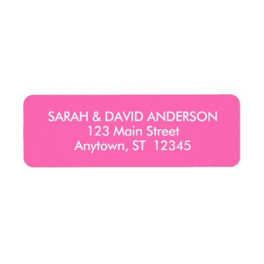 Eenvoudig Modern Heet Roze Terugkeeradresetiket Etiket (Voorkant)
