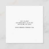 Eenvoudig, modern, helder rood vierkant vierkante visitekaartje (Achterkant)