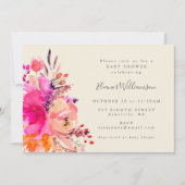 Eenvoudig, modern, helder, roze, eenvoudig Baby sh Kaart (Voorkant)