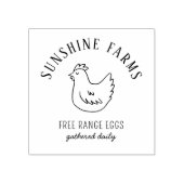 Eenvoudig Modern Hen Boerderij Fresh Eggs Green Rubberstempel (Afrduk)