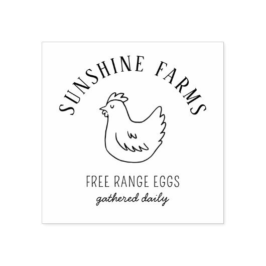 Eenvoudig Modern Hen Boerderij Fresh Eggs Green Rubberstempel (Afrduk)