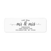 Eenvoudig modern het nieuwe Mr & Mrs Wedding-scrip Etiket (Voorkant)
