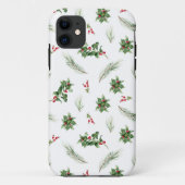 Eenvoudig modern Holly Berry-kerstpatroon Case-Mate iPhone Case (Achterkant)