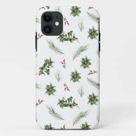 Eenvoudig modern Holly Berry-kerstpatroon Case-Mate iPhone Case