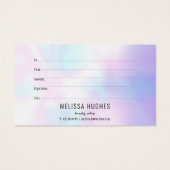 Eenvoudig modern holografisch cadeaubon visitekaartje (Achterkant)