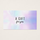 Eenvoudig modern holografisch cadeaubon visitekaartje (Voorkant)