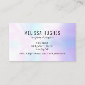 Eenvoudig Modern Holografisch Regenboogverloop Visitekaartje (Achterkant)