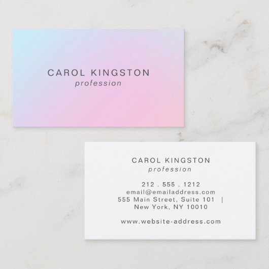 Eenvoudig modern holografisch schoonheidsberoep visitekaartje (Voorkant / Achterkant)